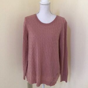 New! CHARTER CLUB cashmere rose Size L long sleeve sweater